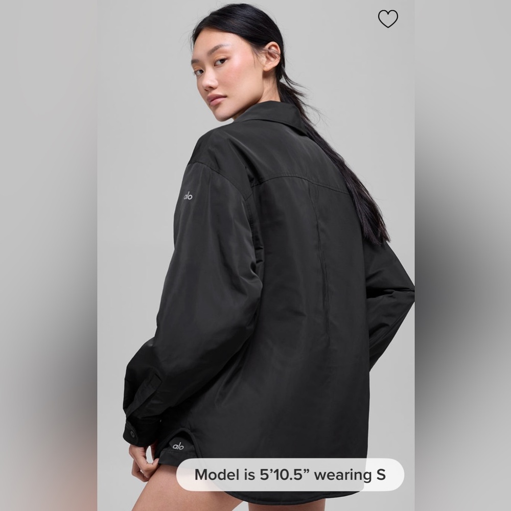 ALO Yoga NWT Socialite Shacket Jacket in Black Oversized Fit with Pockets Size S - Picture 3 of 12